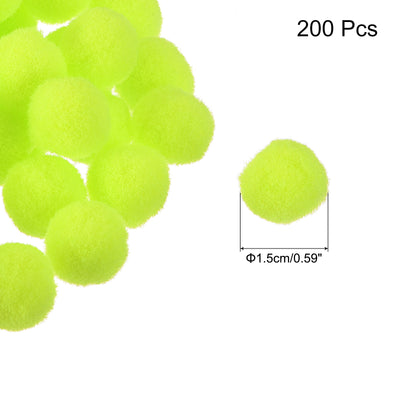 Harfington Pom Felt Balls Fabric 1.5cm 15mm Bright Green for Crafts Project DIY 200 Pcs