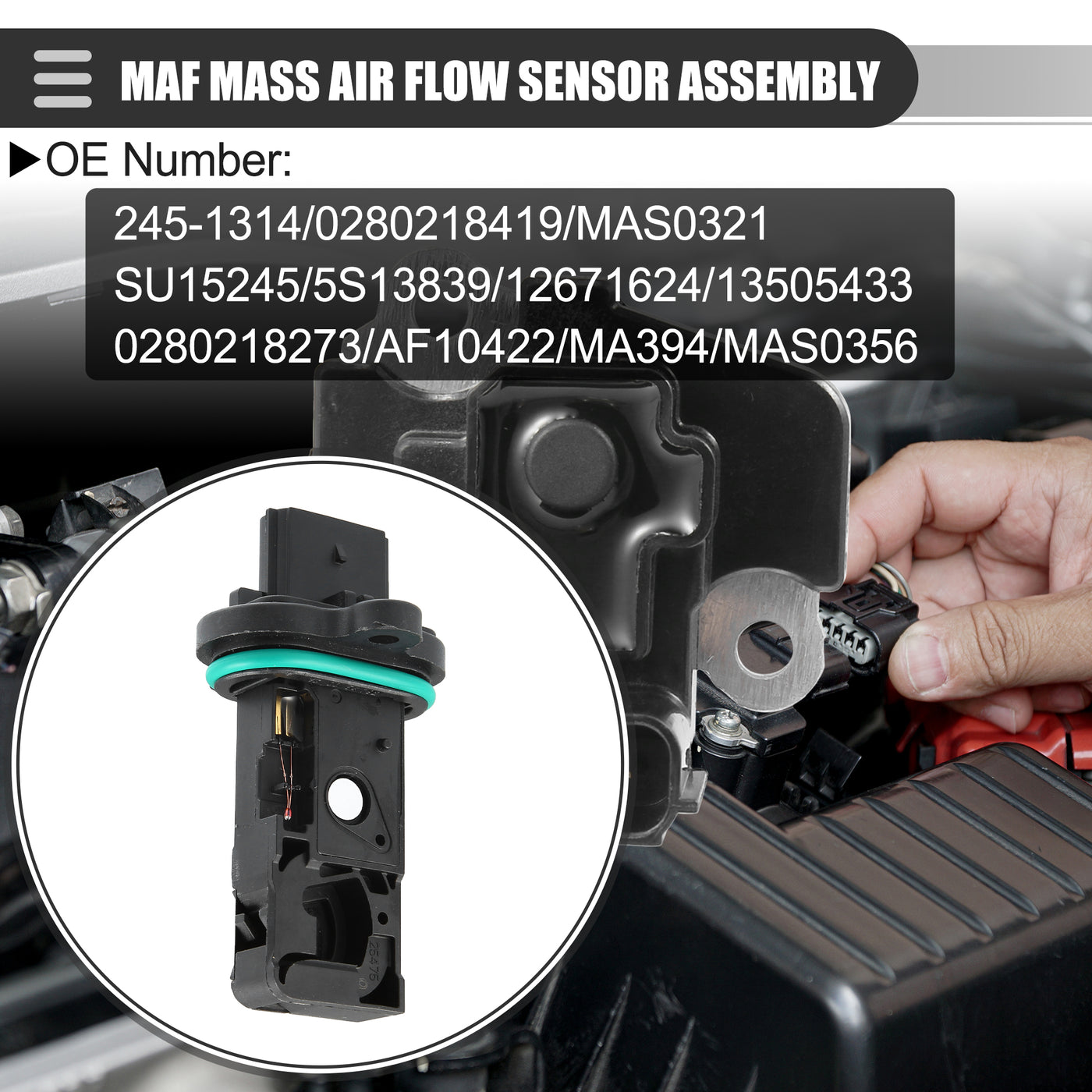 Motoforti Mass Air Flow Sensor For Audi A4 2002-2004, VW Golf, Passat, Seat - MAF Assembly - View #9