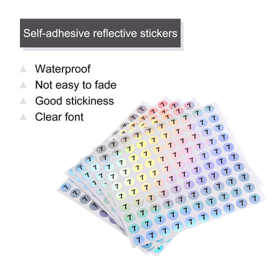 Harfington Laser Number Stickers, Number 7 Round Self Adhesive Reflective Sticker for Inventory, Storage Organizing, 10 Sheets(1000pcs)