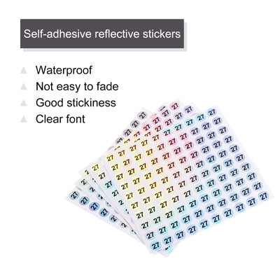 Harfington Laser Number Stickers, Number 27 Round Self Adhesive Reflective Sticker for Inventory, Storage Organizing, 10 Sheets(1000pcs)