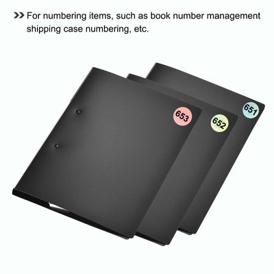 Harfington Laser Number Stickers, Number 651 to 700 Round Self Adhesive Reflective Sticker for Inventory, Storage Organizing, 10 Sheets(1000pcs)