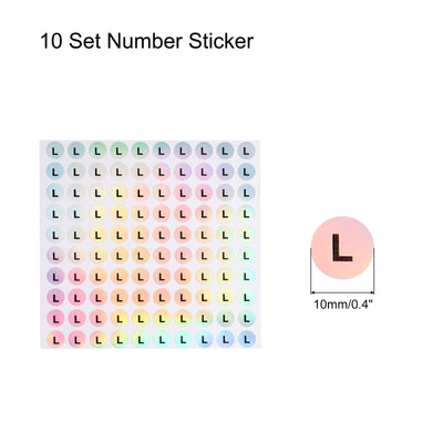 Harfington Laser Capital Letter Stickers, Alphabet L Round Self-Adhesive Reflective Letter Stickers for Inventory, Storage, Organizing,10 Sheets(1000 Stickers)