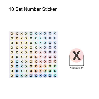 Harfington Laser Capital Letter Stickers, Alphabet x Round Self-Adhesive Reflective Letter Stickers for Inventory, Storage, Organizing,10 Sheets(1000 Stickers)