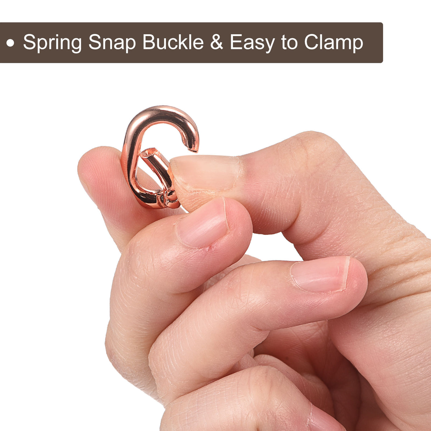uxcell Uxcell 0.83" Spring Oval Ring Snap Clip Trigger for Bag Purse Keychain, 4Pcs Rose Gold