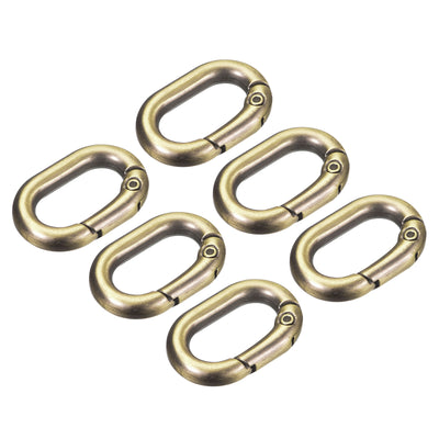 Harfington Uxcell 0.83" Spring Oval Ring Snap Clip Trigger for Bag Purse Keychain, 6Pcs Bronze