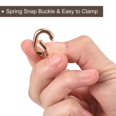 Harfington Uxcell 0.83" Spring Oval Ring Snap Clip Trigger for Bag Purse Keychain, 6Pcs Gold