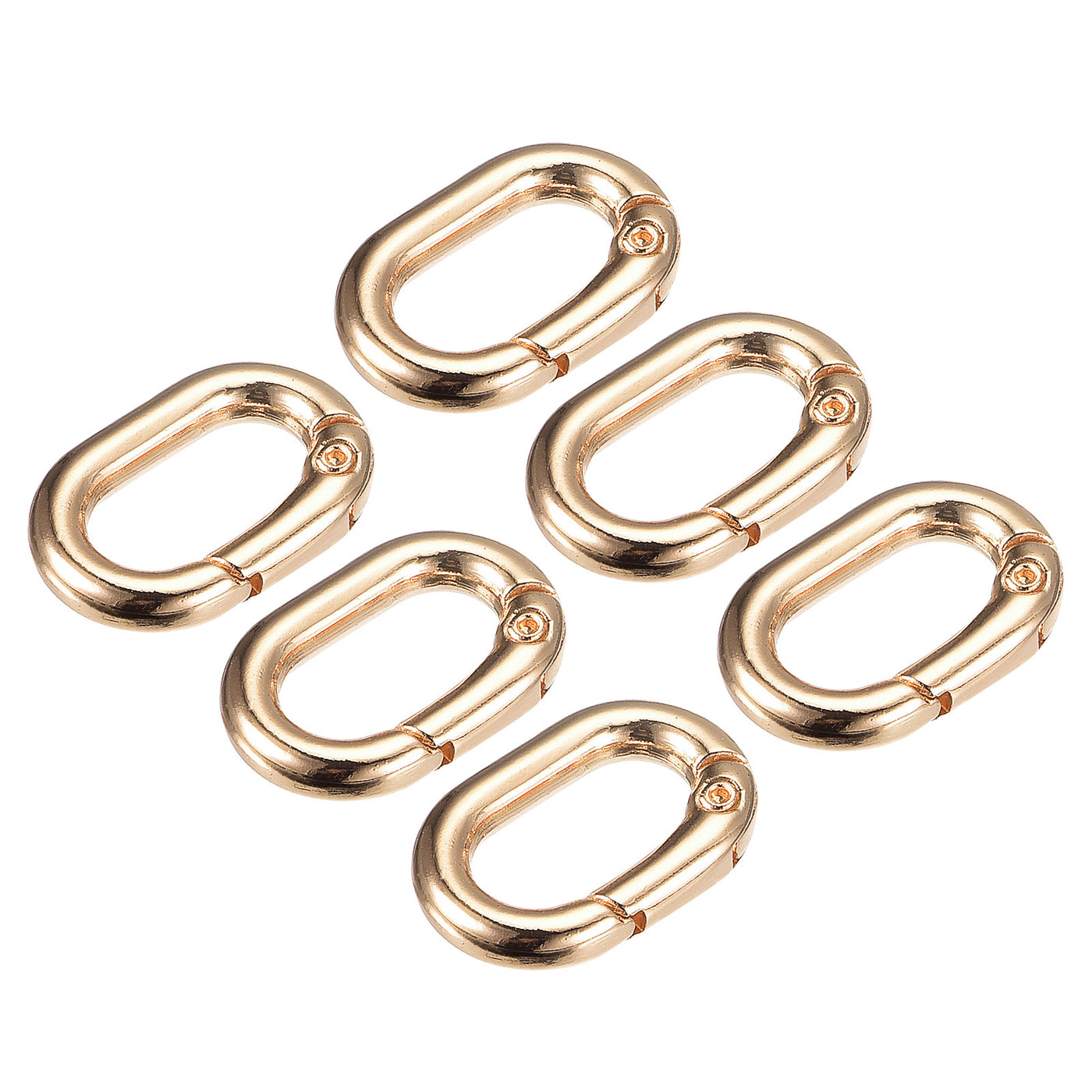 uxcell Uxcell 0.83" Spring Oval Ring Snap Clip Trigger for Bag Purse Keychain, 6Pcs Gold