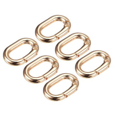 Harfington Uxcell 0.83" Spring Oval Ring Snap Clip Trigger for Bag Purse Keychain, 6Pcs Gold