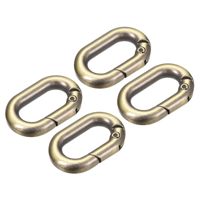 uxcell Uxcell 0.98" Spring Oval Ring Snap Clip Trigger for Bag Purse Keychain, 4Pcs Bronze