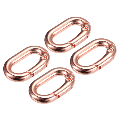 Harfington Uxcell 0.98" Spring Oval Ring Snap Clip Trigger for Bag Purse Keychain, 4Pcs Rose Gold