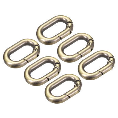 uxcell Uxcell 0.98" Spring Oval Ring Snap Clip Trigger for Bag Purse Keychain, 6Pcs Bronze