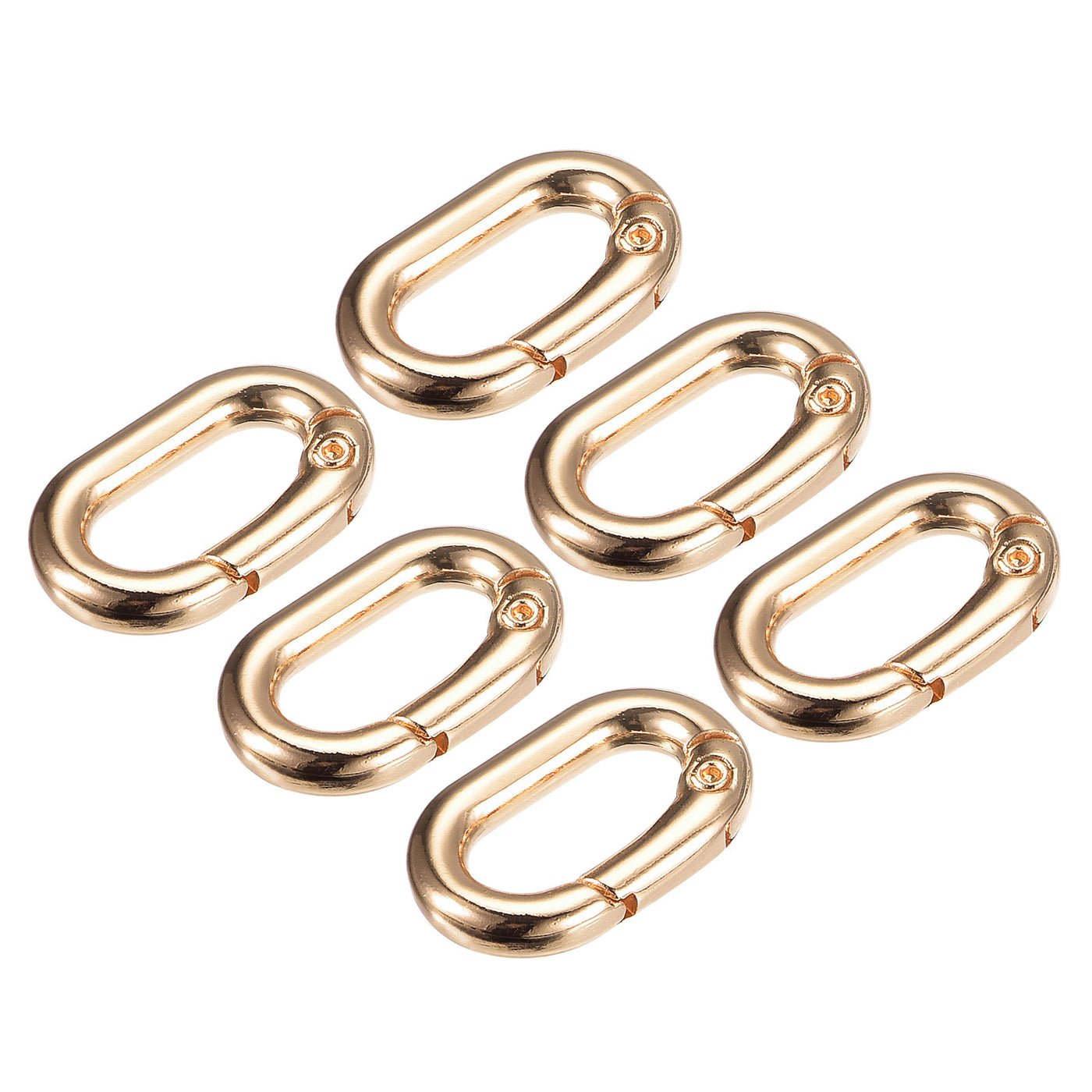 uxcell Uxcell 0.98" Spring Oval Ring Snap Clip Trigger for Bag Purse Keychain, 6Pcs Gold
