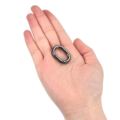 Harfington Uxcell 1.14" Spring Oval Ring Snap Clip Trigger for Bag Purse Keychain, 5Pcs Dark Grey