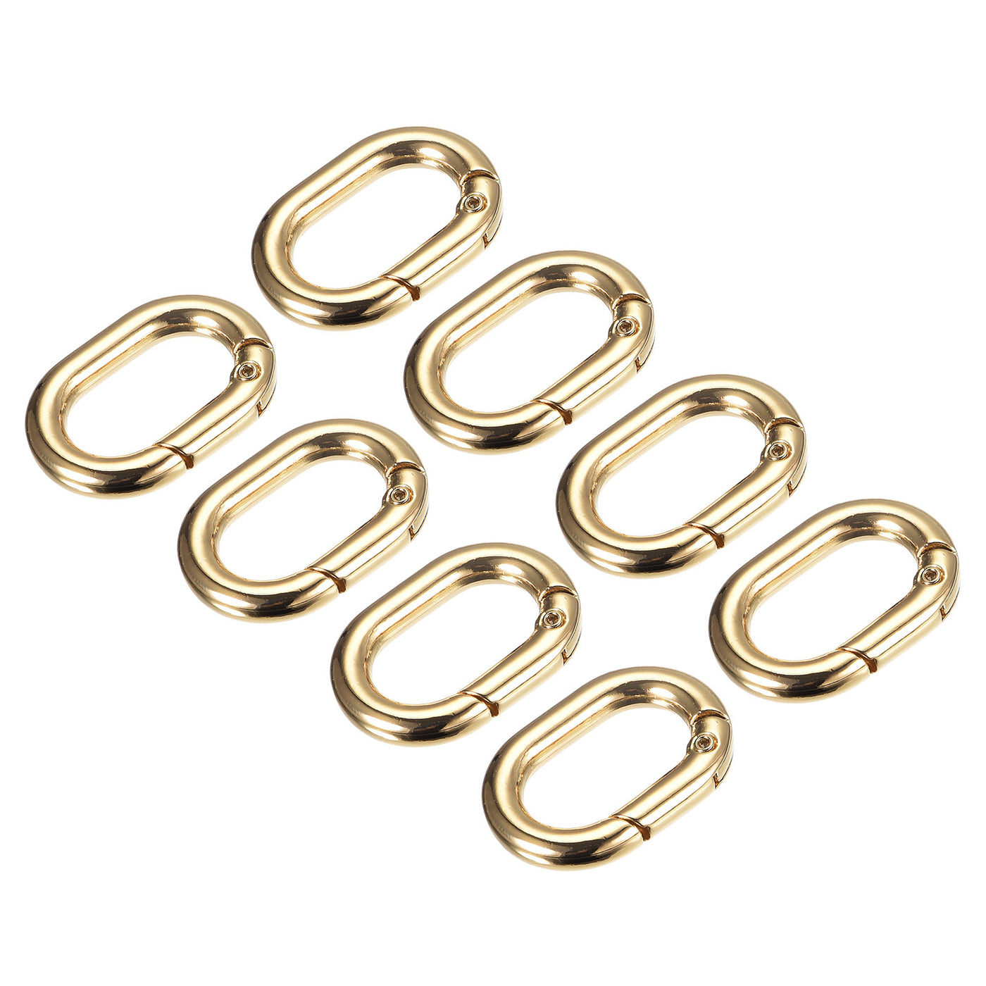 uxcell Uxcell 1.14" Spring Oval Ring Snap Clip Trigger for Bag Purse Keychain, 8Pcs Gold