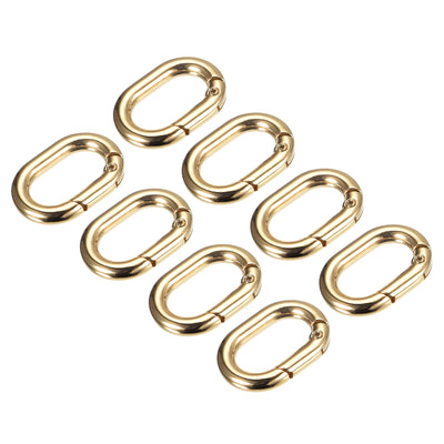 Harfington Uxcell 1.14" Spring Oval Ring Snap Clip Trigger for Bag Purse Keychain, 8Pcs Gold