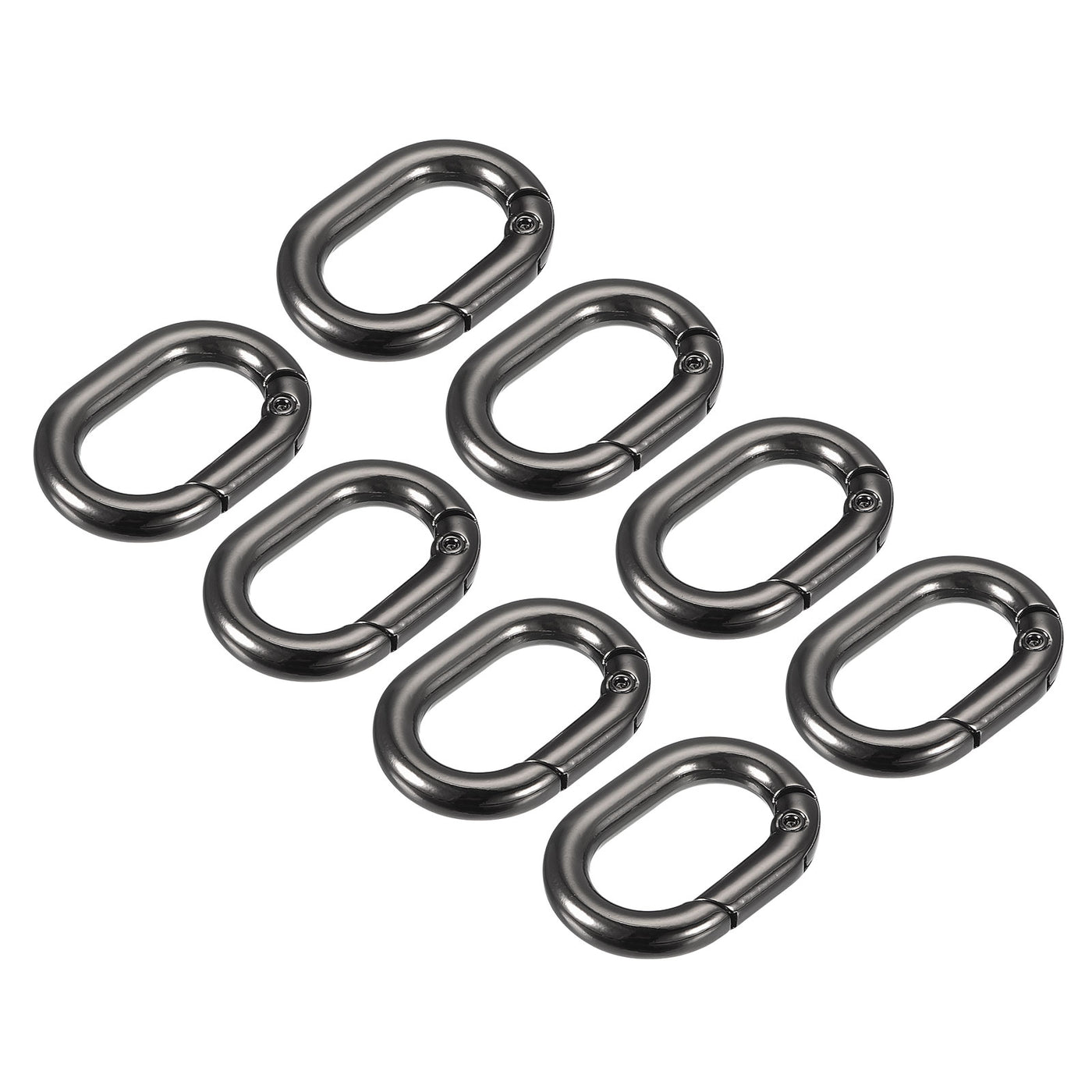 uxcell Uxcell 1.14" Spring Oval Ring Snap Clip Trigger for Bag Purse Keychain, 8Pcs Dark Grey