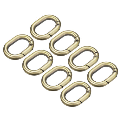 uxcell Uxcell 1.14" Spring Oval Ring Snap Clip Trigger for Bag Purse Keychain, 8Pcs Bronze