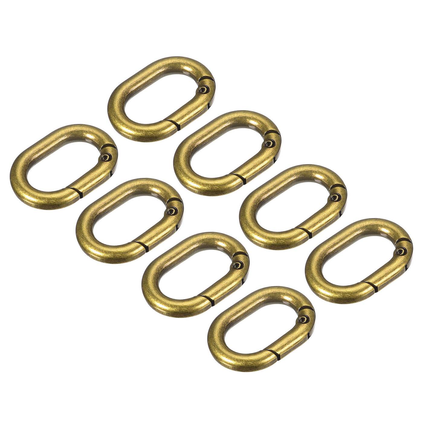 uxcell Uxcell 1.14" Spring Oval Ring Snap Clip Trigger for Bag Purse Keychain, 8Pcs Brass