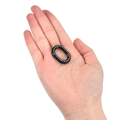 Harfington Uxcell 1.14" Spring Oval Ring Snap Clip Trigger for Bag Purse Keychain, 8Pcs Black