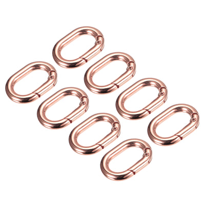 Harfington Uxcell 1.14" Spring Oval Ring Snap Clip Trigger for Bag Purse Keychain, 8Pcs Rose Gold