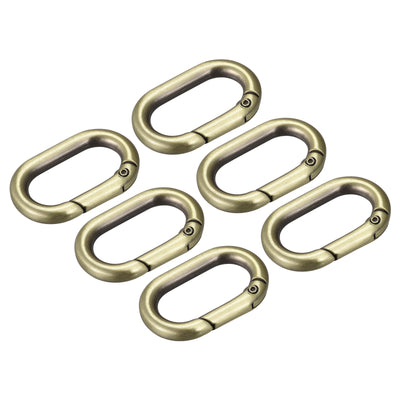 uxcell Uxcell 1.36" Spring Oval Ring Snap Clip Trigger for Bag Purse Keychain, 6Pcs Bronze