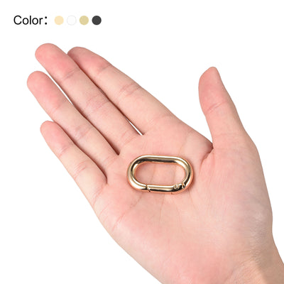 Harfington Uxcell 4Pcs 1.36" Spring Oval Ring Snap Clip Trigger for Bag Purse Keychain, 4 Color