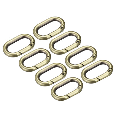 Harfington Uxcell 1.36" Spring Oval Ring Snap Clip Trigger for Bag Purse Keychain, 8Pcs Bronze