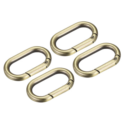 uxcell Uxcell 1.61" Spring Oval Ring Snap Clip Trigger for Bag Purse Keychain, 4Pcs Bronze