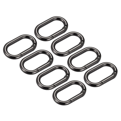 Harfington Uxcell 1.61" Spring Oval Ring Snap Clip Trigger for Bag Purse Keychain, 8Pcs Dark Grey