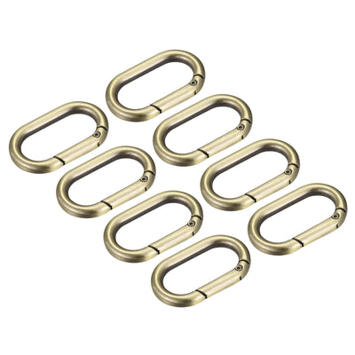 Harfington Uxcell 1.61" Spring Oval Ring Snap Clip Trigger for Bag Purse Keychain, 8Pcs Bronze