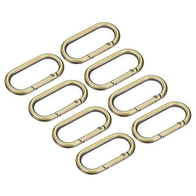 uxcell Uxcell 1.93" Spring Oval Ring Snap Clip Trigger for Bag Purse Keychain, 8Pcs Bronze