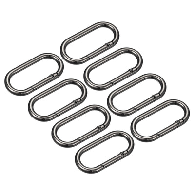 Harfington Uxcell 1.93" Spring Oval Ring Snap Clip Trigger for Bag Purse Keychain, 8Pcs Dark Grey