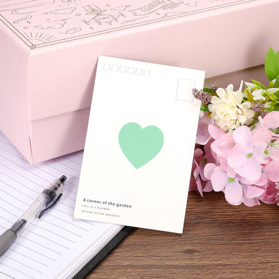 Harfington Heart Shaped Sticker 1" Self-Adhesive Love Label Light Green 500 Pcs