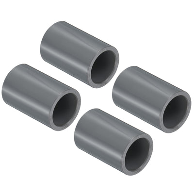 Harfington UPVC Pipe Fitting 0.71 Inch Socket, 4 Pack Straight Coupling, Grey