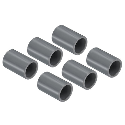Harfington UPVC Pipe Fitting 0.71 Inch Socket, 6 Pack Straight Coupling, Grey