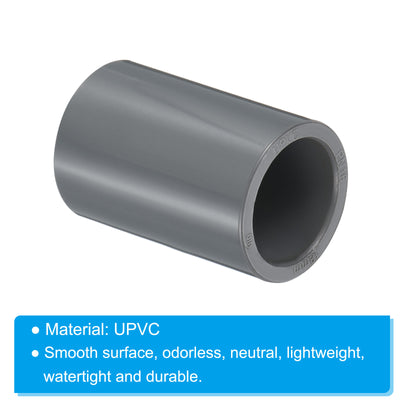Harfington UPVC Pipe Fitting 0.71 Inch Socket, 10 Pack Straight Coupling, Grey