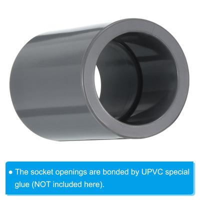 Harfington UPVC Pipe Fitting 0.71 Inch Socket, 10 Pack Straight Coupling, Grey