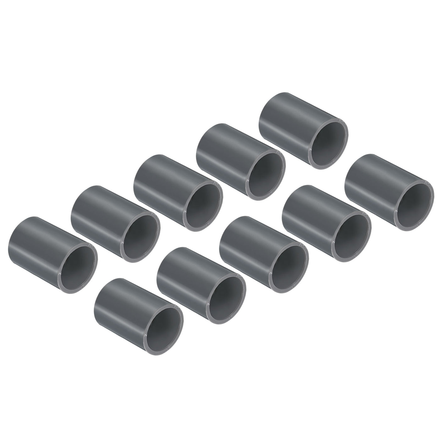 Harfington UPVC Pipe Fitting 0.98 Inch Socket, 10 Pack Straight Coupling, Grey
