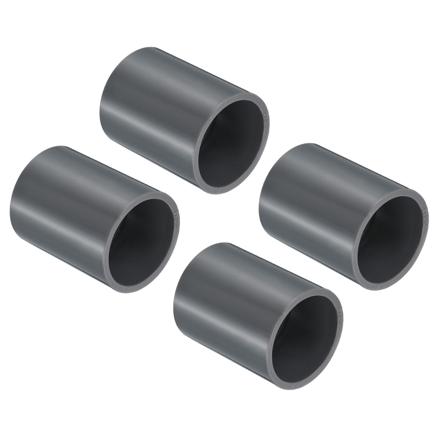 Harfington UPVC Pipe Fitting 1.26 Inch Socket, 4 Pack Straight Coupling, Grey