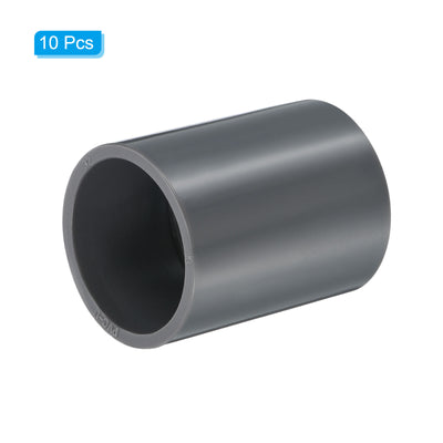 Harfington UPVC Pipe Fitting 1.26 Inch Socket, 10 Pack Straight Coupling, Grey