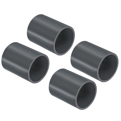 Harfington UPVC Pipe Fitting 1.57 Inch Socket, 4 Pack Straight Coupling, Grey