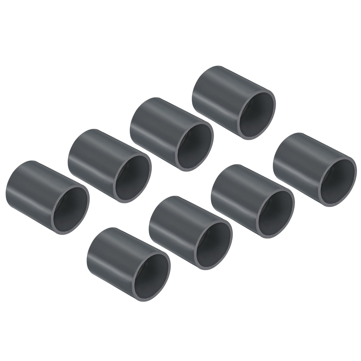 Harfington UPVC Pipe Fitting 1.57 Inch Socket, 8 Pack Straight Coupling, Grey