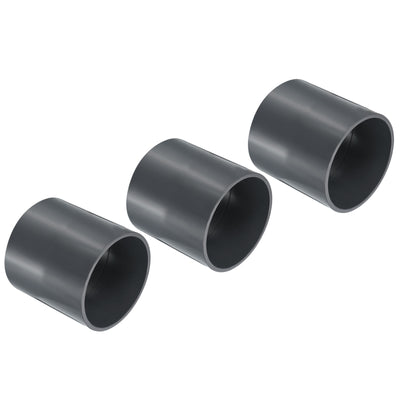 Harfington UPVC Pipe Fitting 3.54 Inch Socket, 3 Pack Straight Coupling, Grey