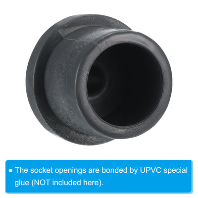 Harfington UPVC Reducer Pipe Fitting 25x11mm, 3 Pack Straight Coupling Connector, Grey