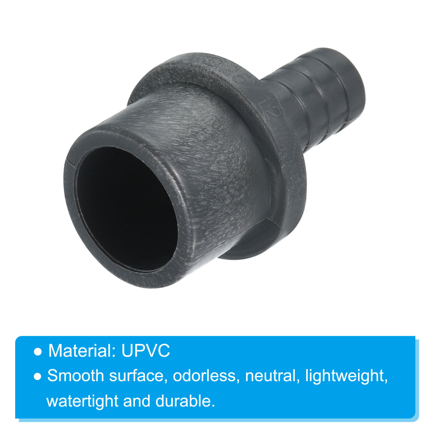 Harfington UPVC Reducer Pipe Fitting 25x13mm, 3 Pack Straight Coupling Connector, Grey