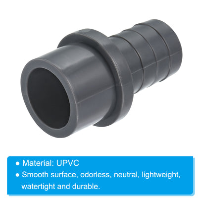 Harfington UPVC Reducer Pipe Fitting 32x25mm, 2 Pack Straight Coupling Connector, Grey