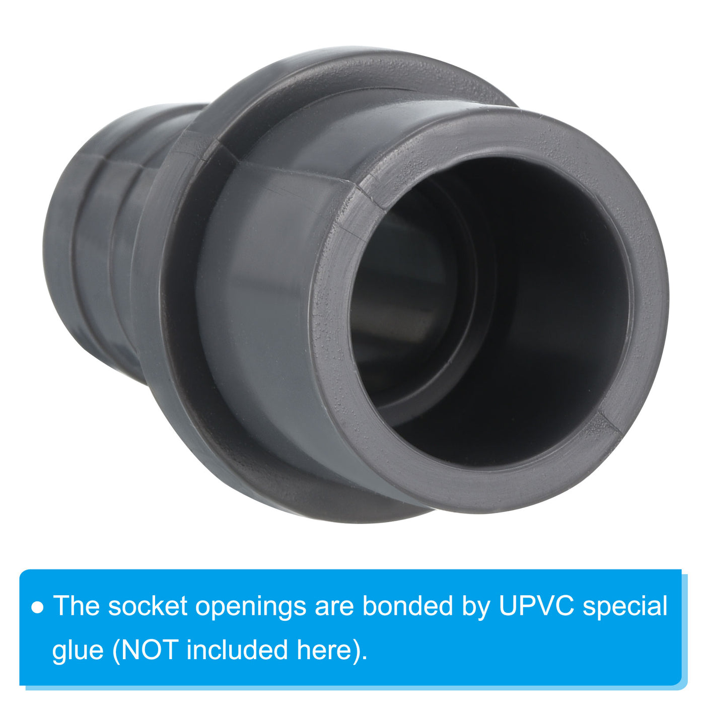 Harfington UPVC Reducer Pipe Fitting 32x25mm, 2 Pack Straight Coupling Connector, Grey
