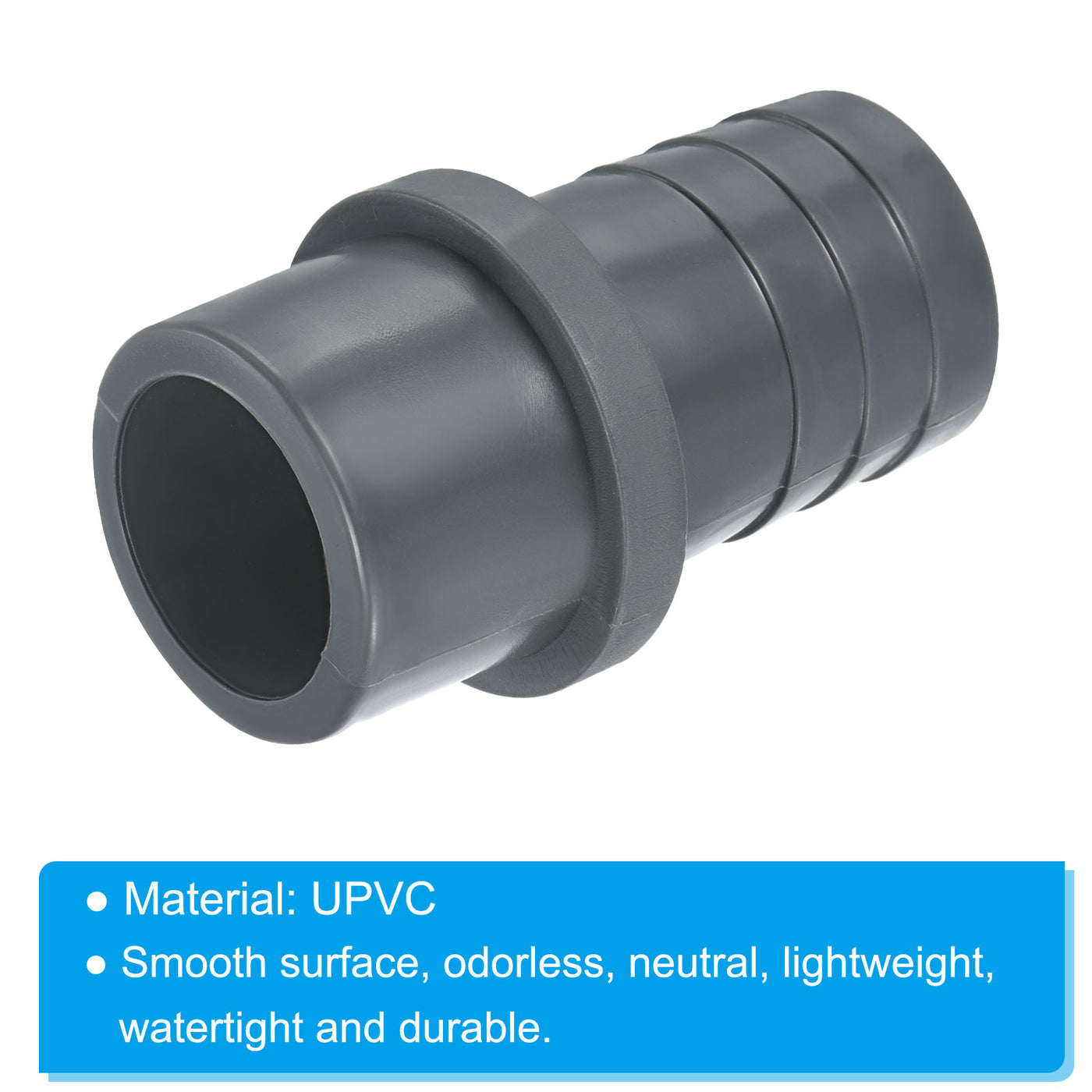 Harfington UPVC Reducer Pipe Fitting 32x30mm, 3 Pack Straight Coupling Connector, Grey