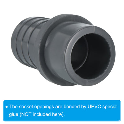 Harfington UPVC Reducer Pipe Fitting 32x30mm, 3 Pack Straight Coupling Connector, Grey