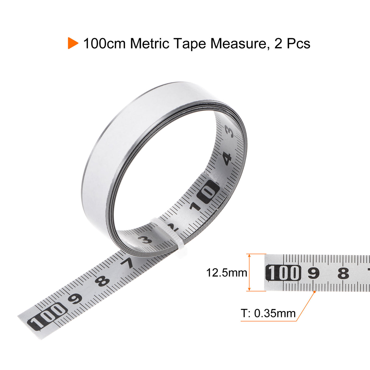 Harfington 2pcs Self-Adhesive Measuring Tape 100cm Metric Right to Left Read